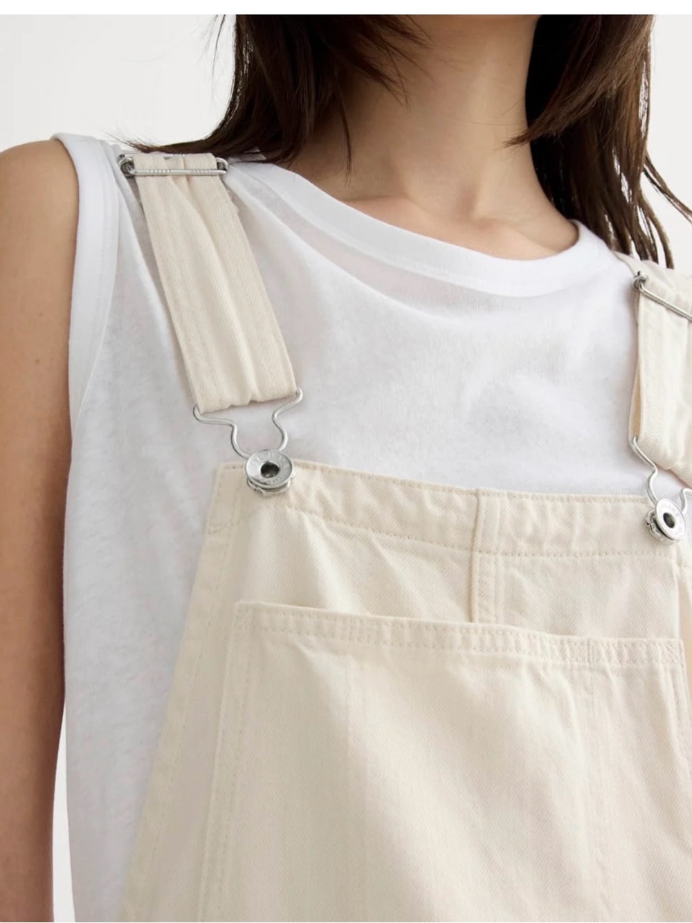 Everlane Cream Denim Women's Overalls